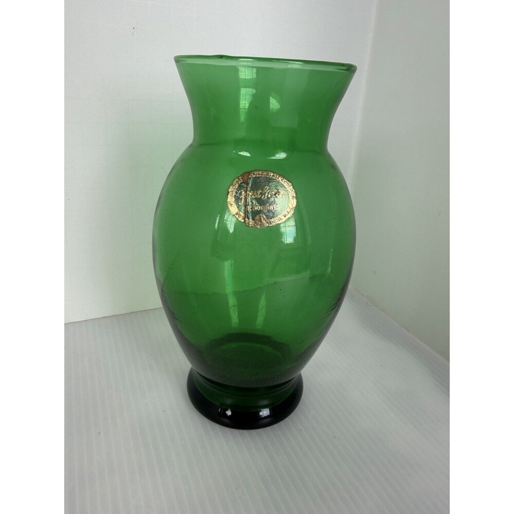 Vintage Anchor Hocking Emerald Forest Green Bud Vase 6.5" Floral Home Decor
